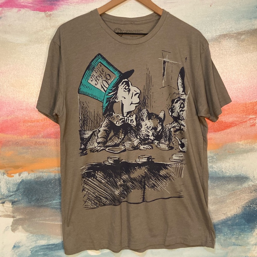 🔥EC🔥Out Of Print Mad-hatter Cotton Blend T-shirt.